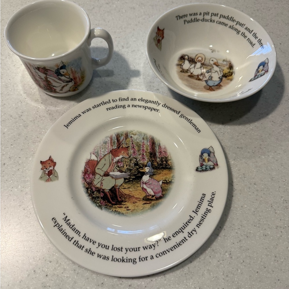 Beatrix Potter Royal Doulton Children's China Dinnerware 3 piece Set